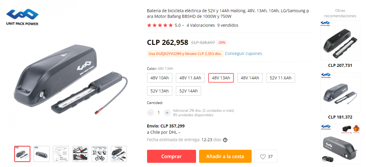 comparar precios batería Litio